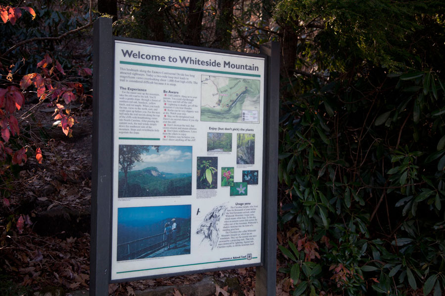 Whiteside Mountain Sign Whiteside Mountain Sign