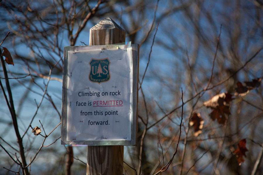 Whiteside Mountain Climbing Sign Whiteside Mountain Climbing Sign